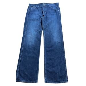7 For All Mankind Jeans Men's 36 Austyn Straight Button Fly Blue Denim Mid Rise